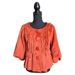 NWT ANTHROPOLOGIE Ryu jacket with Fur Trim